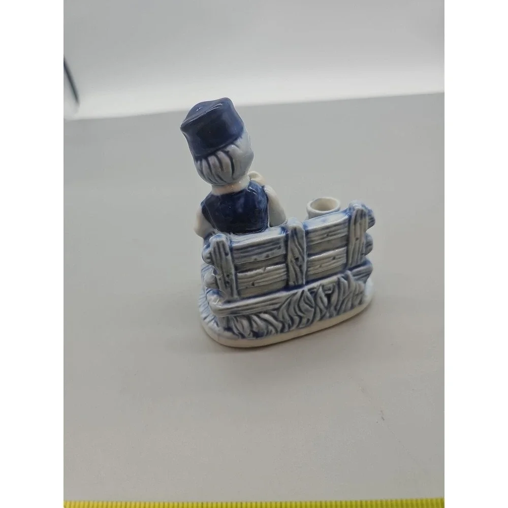 Blue Delft Fishing Dutch Boy Figurine‎